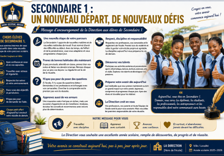 Secondaire I, nouveau départ