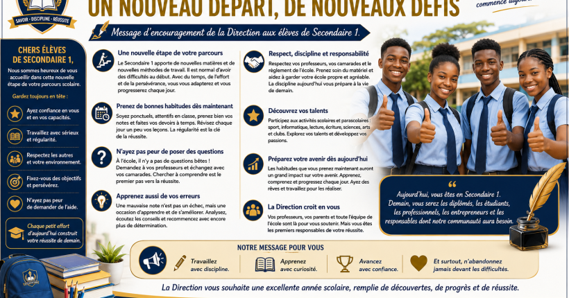 Secondaire I, nouveau départ